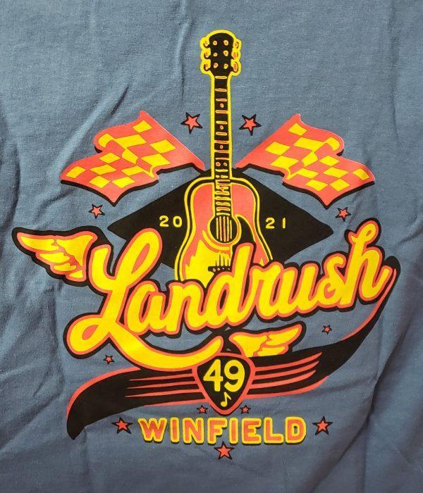 Official 2021 Walnut Valley Festival Landrush T-Shirt (Blue or Red) - Image 4