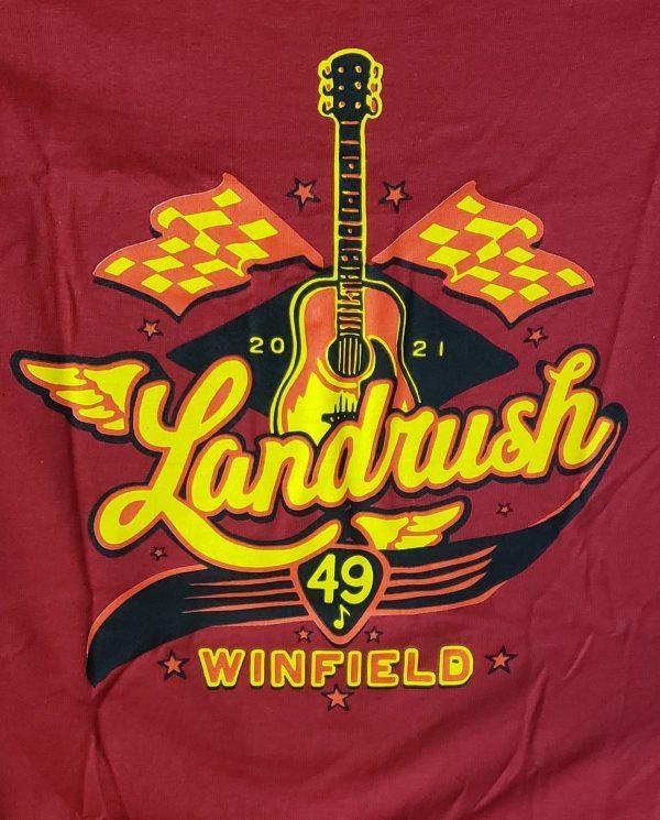 Official 2021 Walnut Valley Festival Landrush T-Shirt (Blue or Red) - Image 2